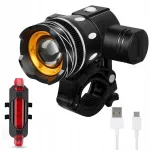 Jalgratta LED-tulekomplekt CREE T6 ees- ja tagatuled, 3 valgusrežiimi, USB-laetav