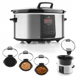 Aeglane keraamiline pliit INOX LCD, 6 l, 245 W, programmeerimisega