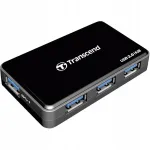 Transcend TS-HUB3K USB jagaja, 4 USB 3.0 liidest, must