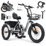 Elektriline kolmerattaline jalgratas Hidoes 48V 17.4Ah 750W, 20", Shimano 7 k&auml;iku