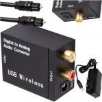 Optiline DAC muundur, koaksiaalne/Toslink kuni 2x RCA