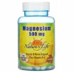 Naturs Life Magnesium toidulisand B6, malaadi, tsitraadiga 500 mg, 100 kapslit