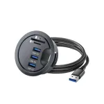 USB jagaja 3 USB 3.0 pordiga, SD ja TF kaartide lugeja, 60 mm, must