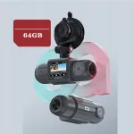 4K WiFi topelt GPS videosalvesti tagakaameraga, 64GB kaart, juhtimine rakendusega