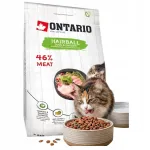 ONTARIO kassidele m&otilde;eldud karvapallide vastu toit pardiliha ja kanaga, 2 kg