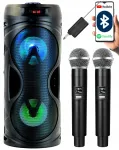 Kaasaskantav Bluetooth karaokek&otilde;lar 2 juhtmevaba mikrofoniga