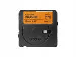 Etiketiv&ouml;&ouml; Brother BTAG-T31, 12 mm, must oranžil taustal
