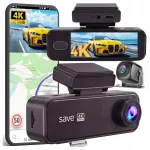Auto videokaamera 4K GPS WiFi koos tagakaameraga