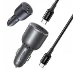 UGREEN EC705 autolaadija 130W, USB-A, 2x USB-C