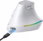 KYSONA ergonoomiline vertikaalne traadita hiir 57&deg; nurga all, valge
