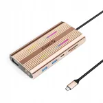 Orico XDR 12in1 USB-C dokk RGB, 3 USB-A, USB-C PD 100W, HDMI 4K