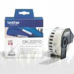 Brother DK 22210 liimlint, 29 mm x 30,48 m, valge musta tr&uuml;kiga