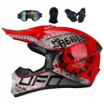 Laste motorrattakiiver prillide ja kindadega, 52-53 cm, suurus S