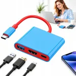 USB-C dokk HDMI 4K 60Hz, USB 3.0 ja PD, kompaktne