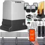 V&auml;rava automaatika komplekt FORCE 1200 kg, 4 puldiga, WiFi, 5 v&auml;ravapaneeli, lamp