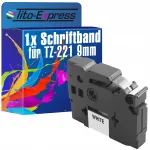 Kleepuv teip Brother TZe-221, valge, 9 mm x 8 m