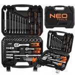 Padrunv&otilde;tmete komplekt NEO TOOLS 100 osa 1/2" 1/4" kohvriga roostevabast terasest