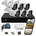 Kodune valvekomplekt 6 analoogkaameraga 8Mpx DVS LED/IR AHD/TVI