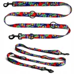 Helendav reguleeritav koera rihm 4 Funky Neon Bloom, 1,6 cm x 300 cm, S/M