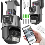 V&auml;lis-IP kaamera HD, p&ouml;&ouml;ratav, WiFi, alarm, 2x3MP