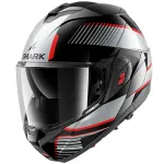 Modulaarne motorratturi kiiver SHARK OXO, must/punane/h&otilde;bedane