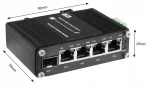T&ouml;&ouml;stuslik gigabit PoE l&uuml;liti BCS-ISP04G-1SFP, 4 porti, 1 SFP, 120W, DIN
