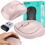 Juhtmevaba hiir Logitech M221, 1000 DPI, vaikne t&ouml;&ouml;m&uuml;ra, roosa