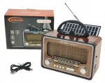 S&uuml;learvuti retro raadio Bluetoothi, FM, USB, SD ja p&auml;ikese laadimisega, valgustusega