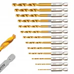 HSS Titanium Hex puurkomplekt, 13 tk puidu, terase ja metalli jaoks