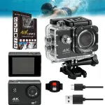 Spordi 4K UHD WiFi veekindel action-kaamera must 30 m tarvikutega
