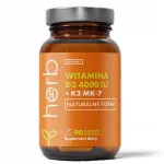 Vitamiin D3 4000 IU + K2 MK-7 90 taimset kapslit