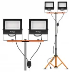 Ehitus-LED-projektor statiiviga 2x50W halogeen