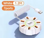 M&auml;ngude USB jagaja, 7 &uuml;hendust, LED-tuledega
