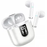 Juhtmevabad k&otilde;rvaklapid Bluetooth 5.3, HD LED, mikrofon Jesebang, valged, 13 mm