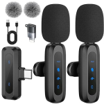 Juhtmevaba klambriga mikrofon USB-C, iPhone ja Androidile