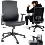 Ergonoomiline kontoritool Q-085 kunstnahast, must, multiblock 2D