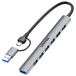 USB jagaja UNITEK H1209AGY01, 2.0/3.0, 15 cm