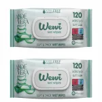 Wewi Aloe Vera alkoholivabad niisked salvr&auml;tikud, 120 tk x2