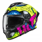 Mootorratta kiiver HJC C71 SQUEEZE, kollane/roosa/sinine/must