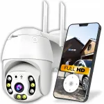 P&ouml;&ouml;ratav valge IP-kaamera 2MP, WiFi, Full HD, 4x suumiga