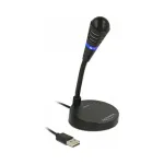 USB mikrofon statiiviga ja puutetundliku vaigistusega Delock
