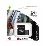 Kingston SDCS2/64GB Canvas Plus 64GB microSDXC 100MB/s m&auml;lukaart