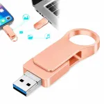 512GB 4in1 OTG USB m&auml;lupulk, roosa, Lightning, Type-C ja Micro USB &uuml;hendustega