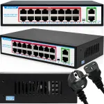 OPTFOCUS 16 PoE pordiga kommuter, 1000M, 48V, 30W, sobib videovalve kaameratele