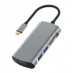 USB-C 9-pordiline jaotus PD, USB 3.0, 2x USB 2.0 ja kaardilugejaga