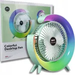 Lauaventilaator RGB LED, USB laadimisega, 3 kiirust
