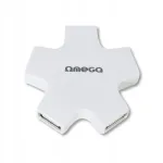 USB jagaja OMEGA 4 porti, valge [42858]