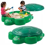 Laste liivakast Turtle kaanega, 2-kohaline
