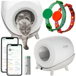 Ise puhastuv kasside tualett Smart Cat kahe mikroskeemiga kaelarihma ja kottidega