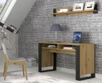 Kirjutuslaud 120 x 55 x 75 cm, must / tamme Artisan
